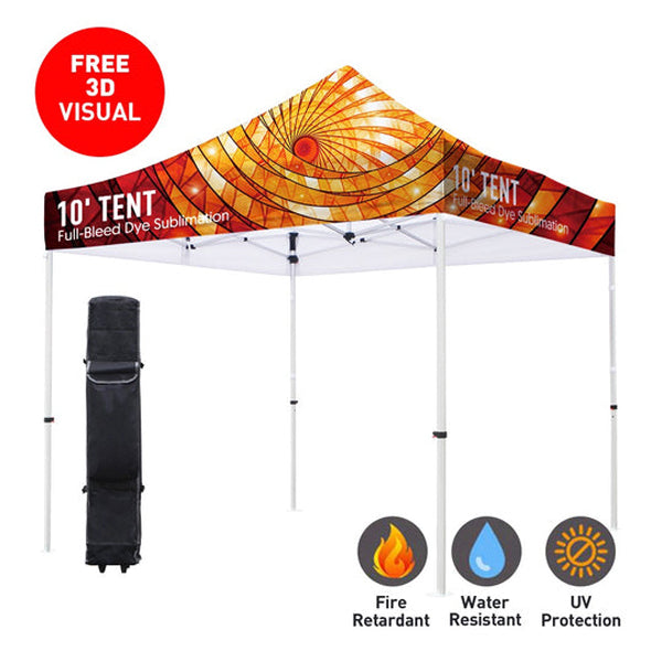 Premium 10x10 Custom Canopy Tent – HEX Aluminum Frame (Silver) & 17" Valance (Dye-Sublimation Printing)