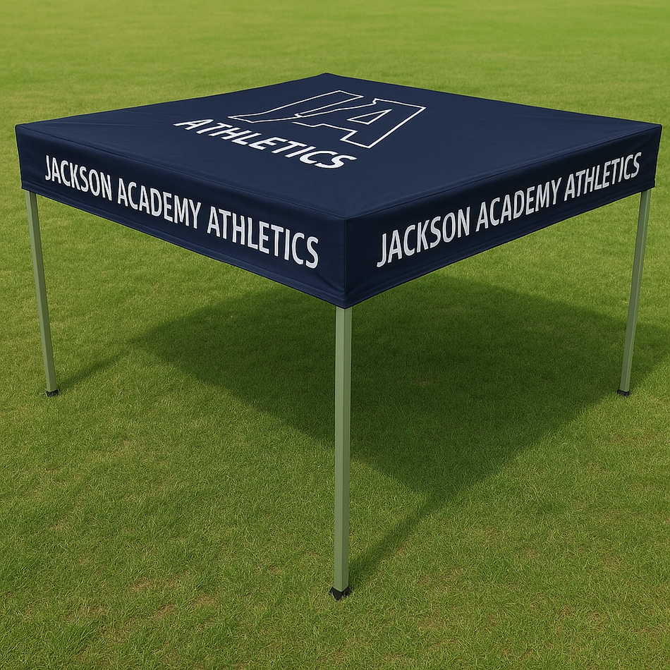 Premium Aluminum 10' Flat Top Tent Kit (Full-Bleed Dye Sublimation) 17" Valance