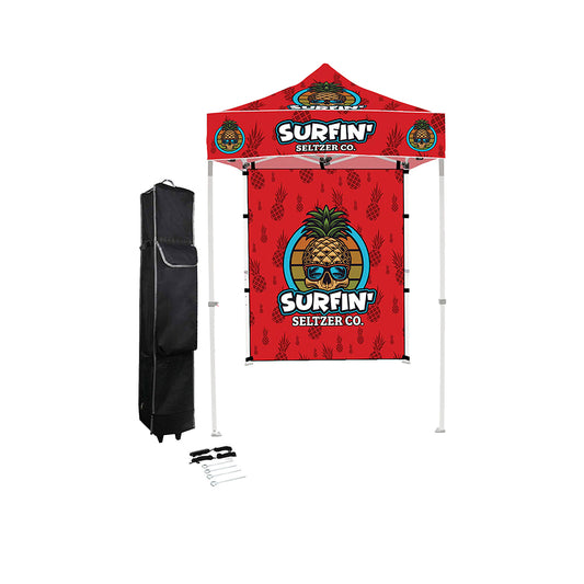 5x5 Custom Canopy Tent – Steel Frame with Full Back Wall & Logo Printing