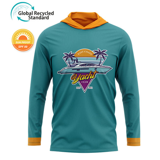 GRS/SPF 50+ 150GSM Mesh Jersey Long Sleeve Hoodie T-shirt (Full Dye Sublimation)#500081