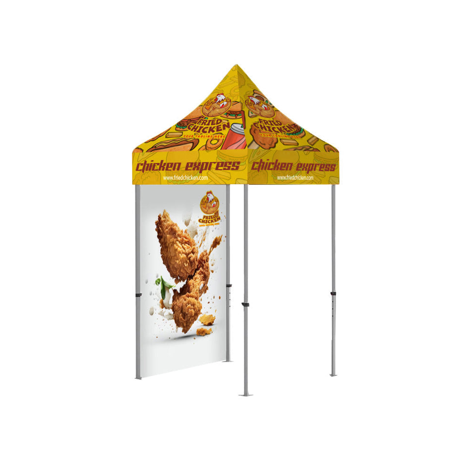 5x5 Custom Canopy Tent – Steel Frame with Full Back Wall & Logo Printing