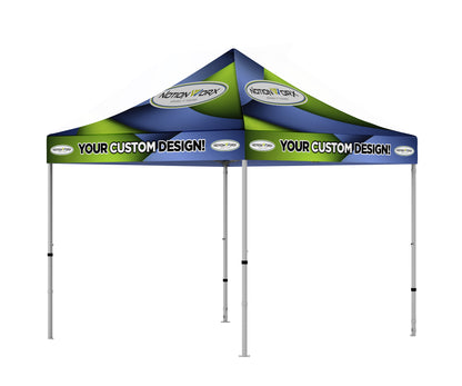 Premium 10x10 Custom Canopy Tent – HEX Aluminum Frame (Silver) & 17" Valance (Dye-Sublimation Printing)