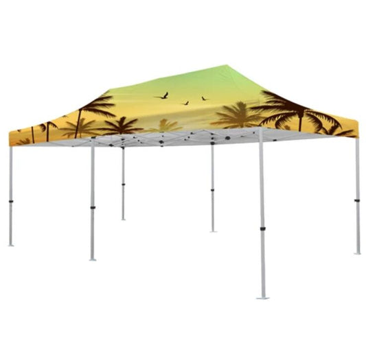 Premium HEX Aluminum 10'x20’ (Silver) Canopy Kit (Dye-Sublimation) 17" Valance
