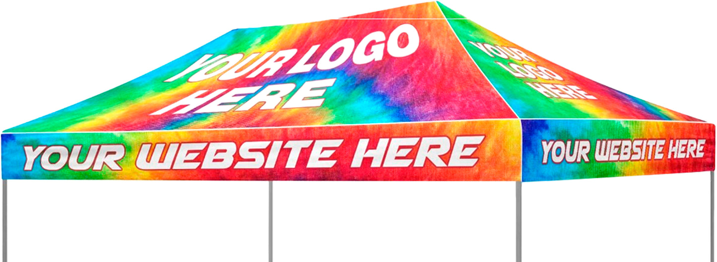 Premium 10x15 Custom Canopy Tent Top Only – Dye-Sublimation Print with 17" Valance