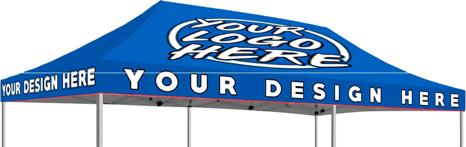 Premium 10x20 Custom Canopy Tent Top Only – Dye-Sublimation Print with 17" Valance