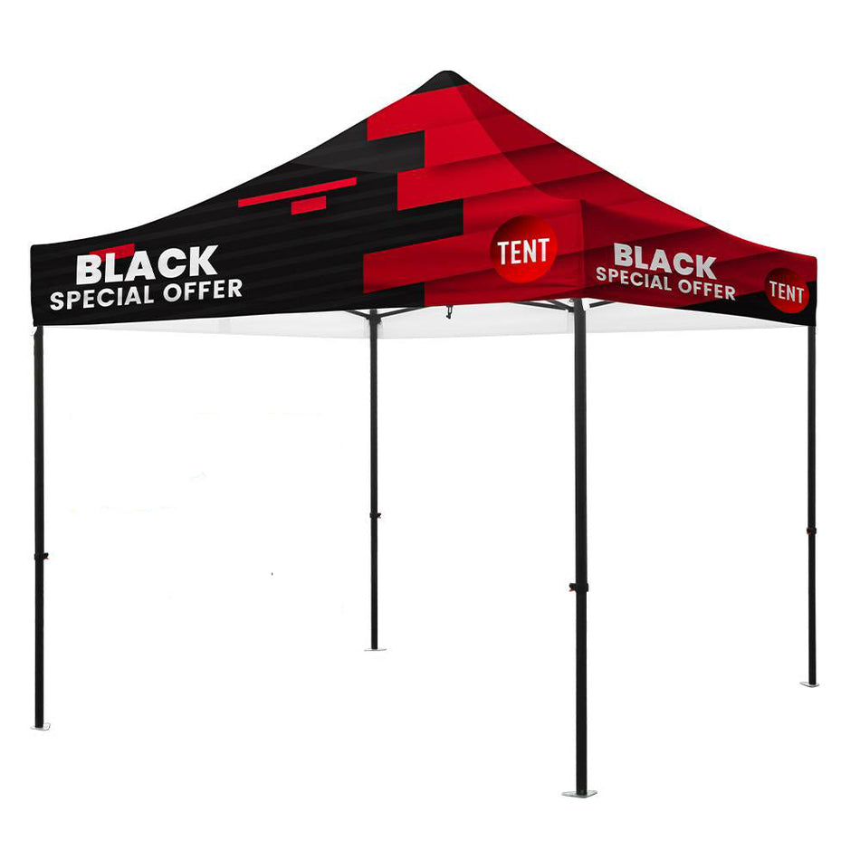 Premium 10x10 Custom Canopy Tent – HEX Aluminum Frame (Black) & 17" Valance (Dye-Sublimation Printing)