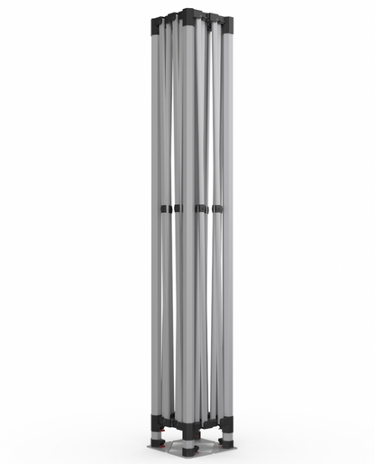 Trade Show Essential 10x20 Custom Canopy Tent – HEX Aluminum Frame, Full Back Wall & Half Side Walls + Flags + Table Cover