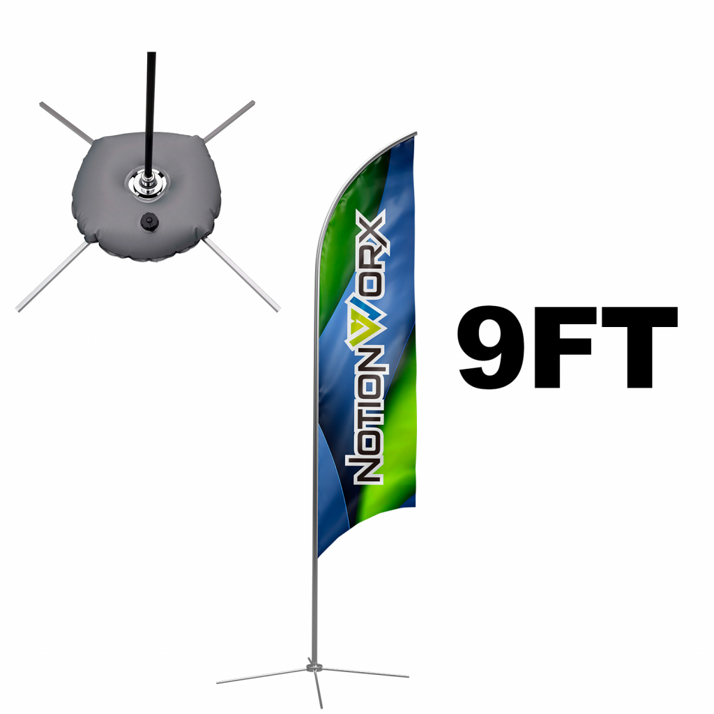 9ft Stand Alone Flag w/ Cross Base