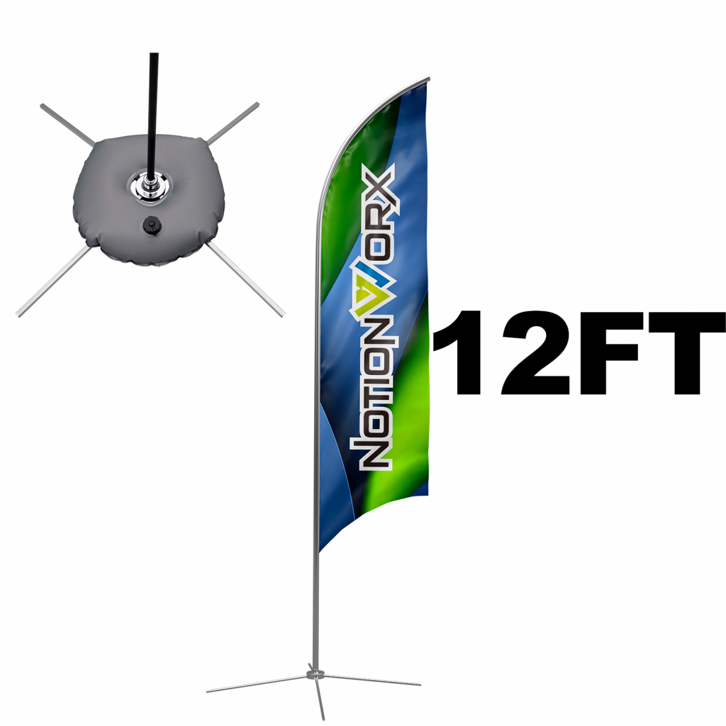 12ft Stand Alone Flag w/ Cross Base