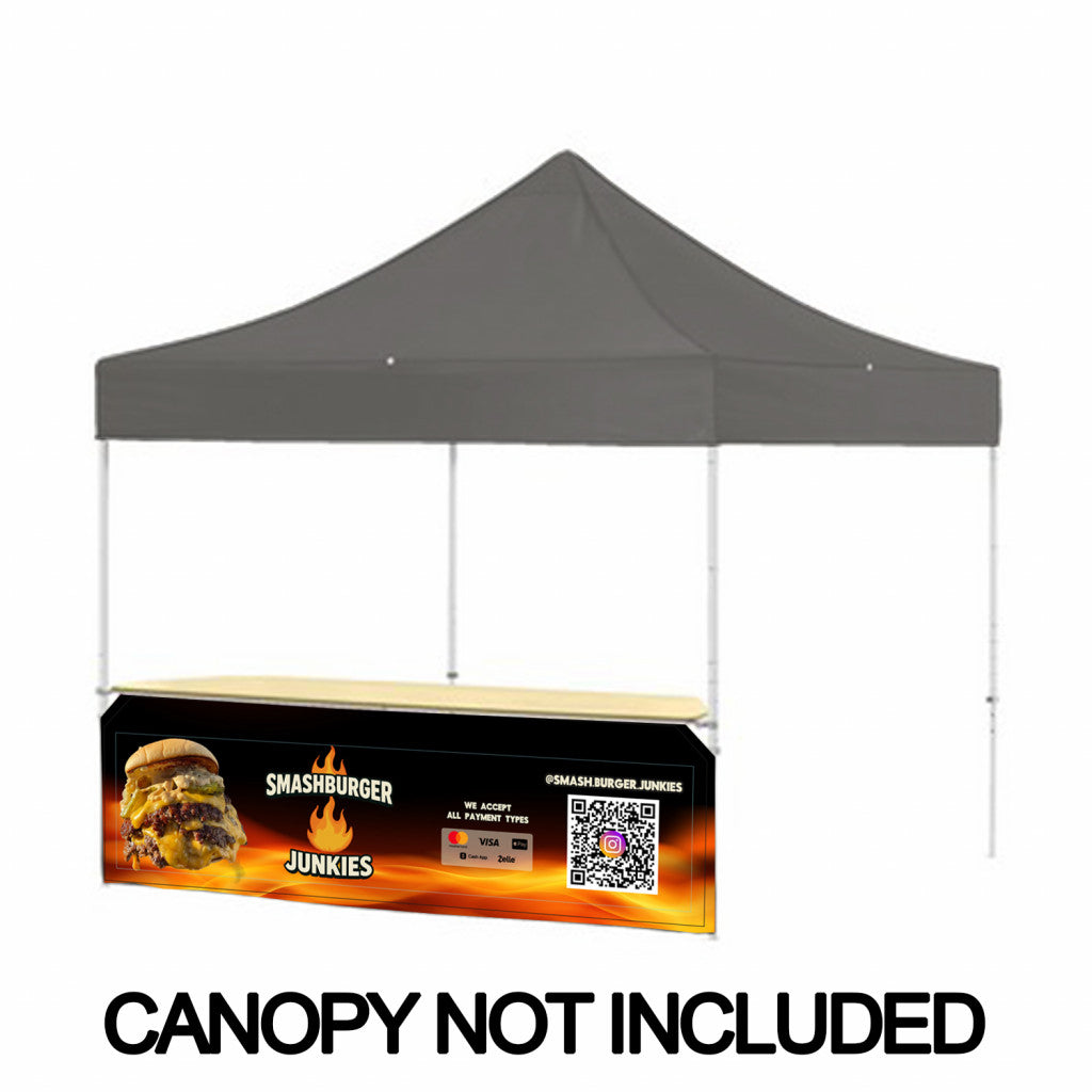10ft Counter Top w/ Vinyl Banner